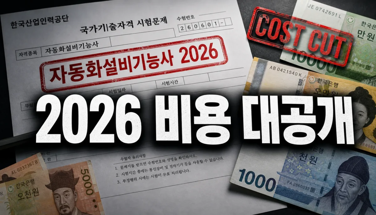 자동화설비기능사 2026 취득 비용 총정리 핵심 정리 썸네일 이미지